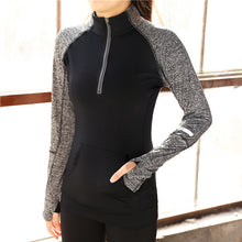 MAIJION 2017 New Zipper Yoga Shirts , Women Elastic Long Sleeve Sport Tops, Fitness Running Shirts Tops Breathable Tracksuit