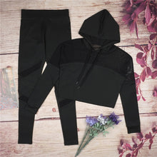 2017 2Pcs Women Yoga Sets Fitness Bra+Pants Leggings Set Gym Workout Sexy Sports Wear Mesh Patchwork Leggings Running Clothing
