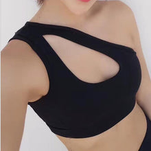 2017 Sexy One Shoulder Solid Sports Bra Women Fitness Yoga Bras Gym Padded Sport Top Athletic Underwear Workout Running Clothing