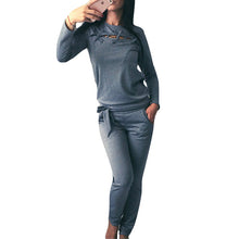 Vertvie Women's Sport Suits Front Bandage Hollow Sexy Yoga Fitness Sportswear Running Joggers T-shirt Pants Tracksuits Sets