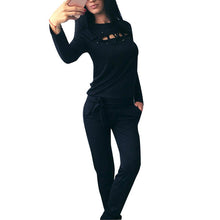 Vertvie Women's Sport Suits Front Bandage Hollow Sexy Yoga Fitness Sportswear Running Joggers T-shirt Pants Tracksuits Sets