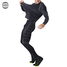 Yuerlian New Dry Fit Compression Tracksuit Fitness Tight Running Set T-shirt Legging Men's Sportswear Demix Black Gym Sport Suit