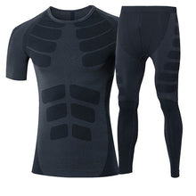 Yuerlian New Dry Fit Compression Tracksuit Fitness Tight Running Set T-shirt Legging Men's Sportswear Demix Black Gym Sport Suit