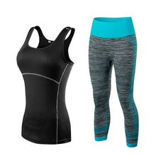 Yuerlian Quick Dry sportswear Gym Leggings Female T-shirt Costume Fitness Tights Sport Suit Green Top Yoga Set Women's Tracksuit