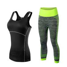 Yuerlian Quick Dry sportswear Gym Leggings Female T-shirt Costume Fitness Tights Sport Suit Green Top Yoga Set Women's Tracksuit