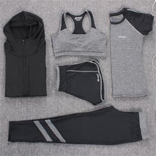 New Yoga Suits Women Gym Clothes Fitness Running Tracksuit Sports Bra+Sport Leggings+Yoga Shorts+Top 5 Piece Set Plus Size M-3XL