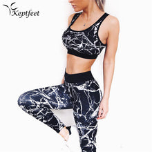 2PCS Graffiti 3D Printed Women's Sport Wear Vest Tank Top and Long Leggings Outfit Yoga Set Black White Fitness Tracksuits