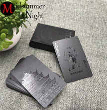 54pcs Waterproof Black Plastic Playing Cards Collection Black Diamond Poker Cards Creative Gift Standard Playing Cards