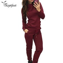 Autumn Winter Sport Suit Women Tracksuits Wine Pullover Top Shirts Running Set Jogging Suits Sweat Pants 2pac Sportswear