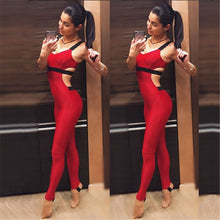 UCHIHA LQ  Vetement De Sport Europe Style  Red Halter Stitching Leisure Yoga Clothing Jumpsuit Yoga Gym Wear Women