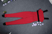 UCHIHA LQ  Vetement De Sport Europe Style  Red Halter Stitching Leisure Yoga Clothing Jumpsuit Yoga Gym Wear Women