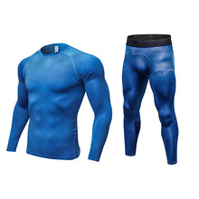 Yuerlian New Dry Fit Compression Tracksuit Fitness Tight Running Set T-shirt Legging Men's Sportswear Demix Black Gym Sport Suit