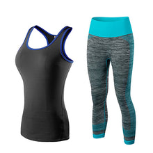 Yuerlian Quick Dry sportswear Gym Leggings Female T-shirt Costume Fitness Tights Sport Suit Green Top Yoga Set Women's Tracksuit