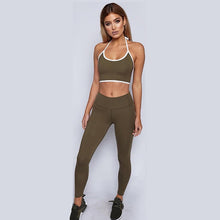 Women's Sports Halter Belt Sexy Vest Suit YOGA Workout Gym Fitness Leggings full Length Pants Jumpsuit Athletic Clothe