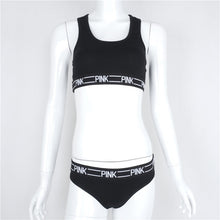 Two Pcs Sets Sexy Yoga Bra Sports Underwear Tracksuit for Women's Bra Gather Cropped Feminino Female Fitness Vest + Pants