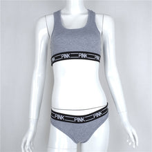 Two Pcs Sets Sexy Yoga Bra Sports Underwear Tracksuit for Women's Bra Gather Cropped Feminino Female Fitness Vest + Pants