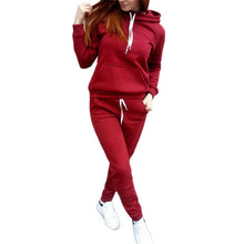 Autumn Winter Sport Suit Women Tracksuits Wine Pullover Top Shirts Running Set Jogging Suits Sweat Pants 2pac Sportswear