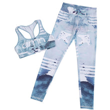 Yoga Set Floral Tracksuit Sexy Yoga Bra + Sport Legging Tights Running Gym Fitness printing Yoga Suit Women Sports Suit