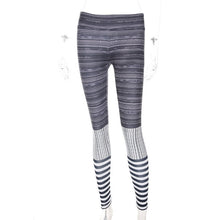 Striped Print High Waist Leggings Women Fitness Elastic Leggings Workout Clothes For Female Fitness Leggins Push Up Skinny Pants