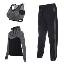 Vansydical Women Running Suits Tracksuit Women 4pcs Gym Clothing Woman Sports Suits Yoga Legging Sport Bra Fitness Tights Female