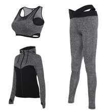 Vansydical Women Running Suits Tracksuit Women 4pcs Gym Clothing Woman Sports Suits Yoga Legging Sport Bra Fitness Tights Female