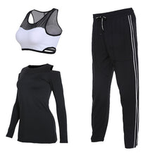 Vansydical Women Running Suits Tracksuit Women 4pcs Gym Clothing Woman Sports Suits Yoga Legging Sport Bra Fitness Tights Female