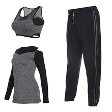 Vansydical Women Running Suits Tracksuit Women 4pcs Gym Clothing Woman Sports Suits Yoga Legging Sport Bra Fitness Tights Female