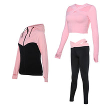 Vansydical Women Running Suits Tracksuit Women 4pcs Gym Clothing Woman Sports Suits Yoga Legging Sport Bra Fitness Tights Female