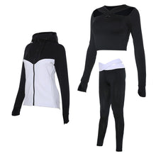 Vansydical Women Running Suits Tracksuit Women 4pcs Gym Clothing Woman Sports Suits Yoga Legging Sport Bra Fitness Tights Female